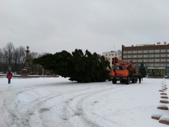 Смотри ОНЛАЙН: в Великих Луках устанавливают Главную городскую ёлку - 2018-12-14 14:31:00 - 1