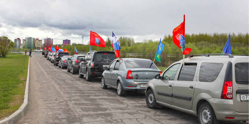 Автопробег прошёл в преддверии Дня Победы в Псковском районе - 2023-05-05 09:05:00 - 1