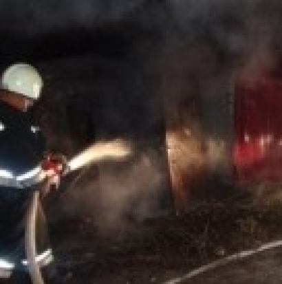 Девять пожарных тушили возгорание в металлическом вагончике на улице Западной в Пскове - 2016-10-27 06:54:00 - 1