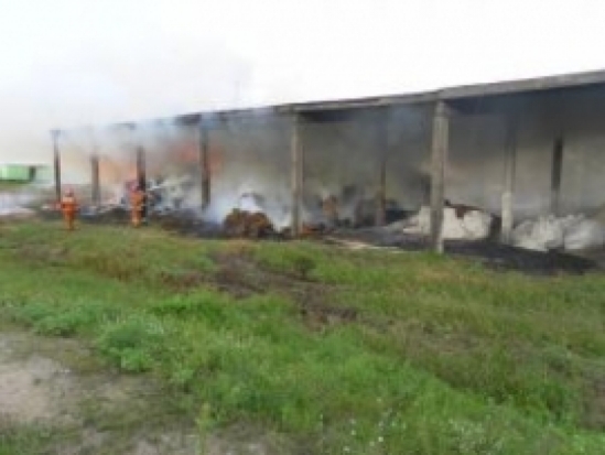 В деревне Русаново Великолукского района огнем поврежден навес с сеном - 2016-10-22 08:15:00 - 1