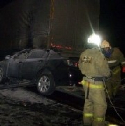 Два автомобиля не разминулись на 314-м километре трассы Санкт-Петербург – Псков – Невель - 2017-02-22 06:01:00 - 1