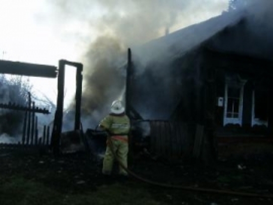 В деревне Шелино Пыталовского района локализован пожар в надворной постройке - 2016-10-23 08:21:00 - 1