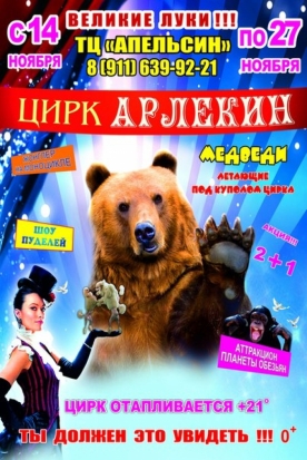 Цирк-шапито «Арлекин» в Великих Луках. Успей получить бесплатный билет! - 2016-11-17 13:34:00 - 1
