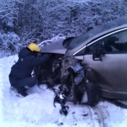 Две легковушки столкнулись на автодороге Псков – Кудина Гора - 2017-01-21 18:29:00 - 1