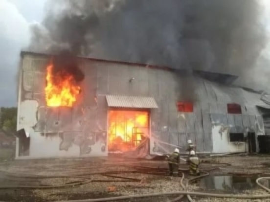 В Великих Луках при пожаре в ангаре огнеборцы отстояли два склада и магазин - 2017-05-07 13:49:00 - 1