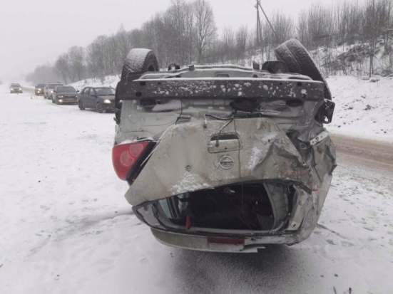 Реанимацией закончилось для пассажира опрокидывание в кювет: ДТП в Псковской области (ФОТО) - 2017-01-04 18:09:00 - 1