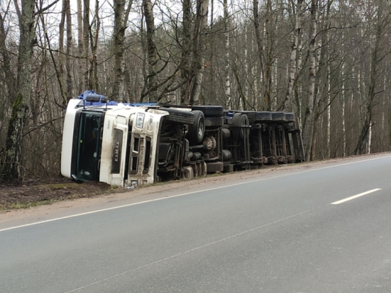 ФОТОфакт: В Псковском районе фура лежит в кювете - 2020-01-31 17:45:00 - 1