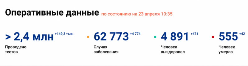 В Псковской области 73 зараженных коронавирусом, 10 из них в Великих Луках. Общее количество больных в России перешло за 60 тысяч - 2020-04-23 10:45:00 - 1