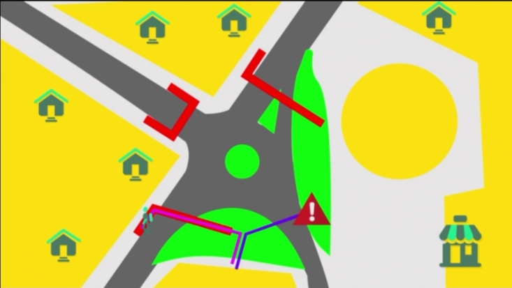 Схема движения на перекрестке Дьяконова - Ленина (Великие Луки) после реконструкции: ВИДЕО - 2019-09-25 09:38:00 - 1