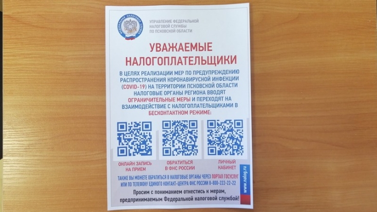 Псковские налоговики просят жителей Пскова и области воздержаться от визитов в инспекции - 2020-03-29 09:06:00 - 1