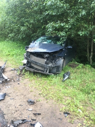 ФОТО с места аварии в Великолукском районе, где столкнулись микроавтобус и легковой автомобиль - 2020-07-29 12:04:00 - 1