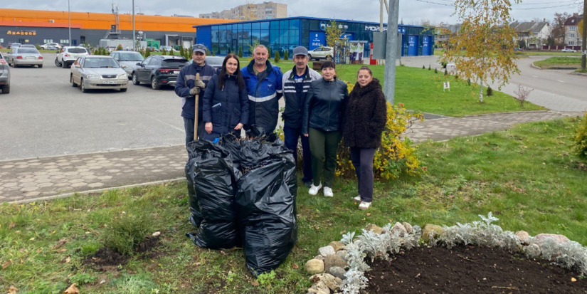 Сотрудники «Айсберга» убрали территорию возле спортивного комплекса - 2025-11-01 15:35:00 - 1