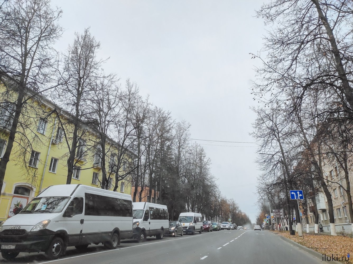 Из-за перекрытой дороги в Великих Луках образовались огромные пробки