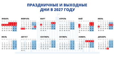 Стало известно расписание выходных и праздников на 2027 год - 2026-09-18 19:05:00 - 1