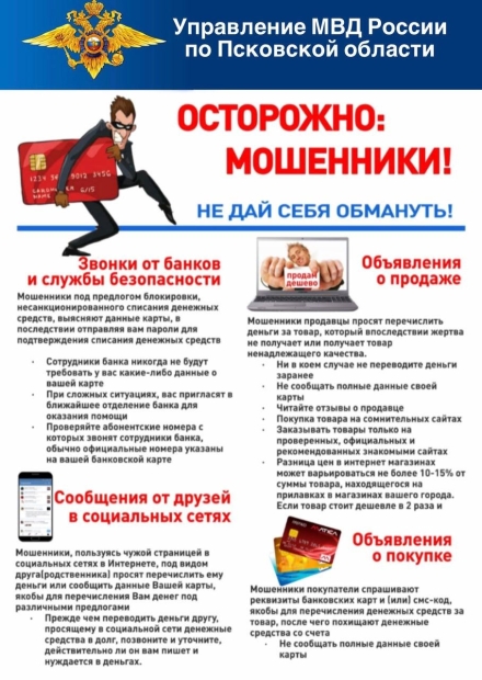 Полиция Великих Лук напоминает об участившихся случаях мошенничества - 2022-08-17 15:35:00 - 2