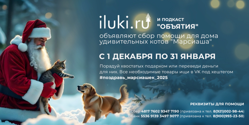 iluki.ru объявил сбор помощи дому удивительных котов «Марсиаша» - 2024-12-01 12:05:00 - 2