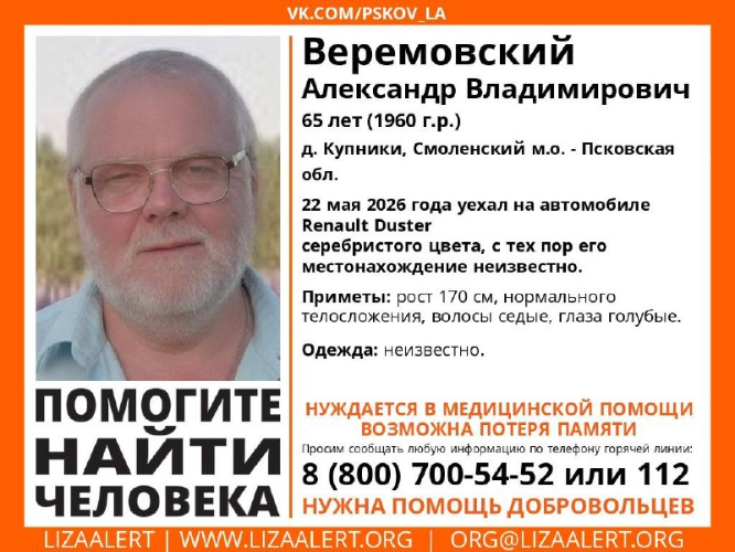 В Псковской области ищут пропавшего мужчину - 2026-05-25 15:05:00 - 2