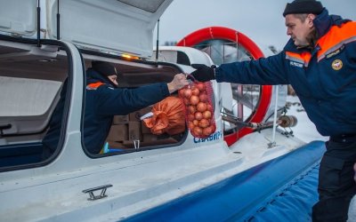 Спасатели доставили  продукты на остров Залита в Псковском озере - 2022-01-13 14:05:00 - 6